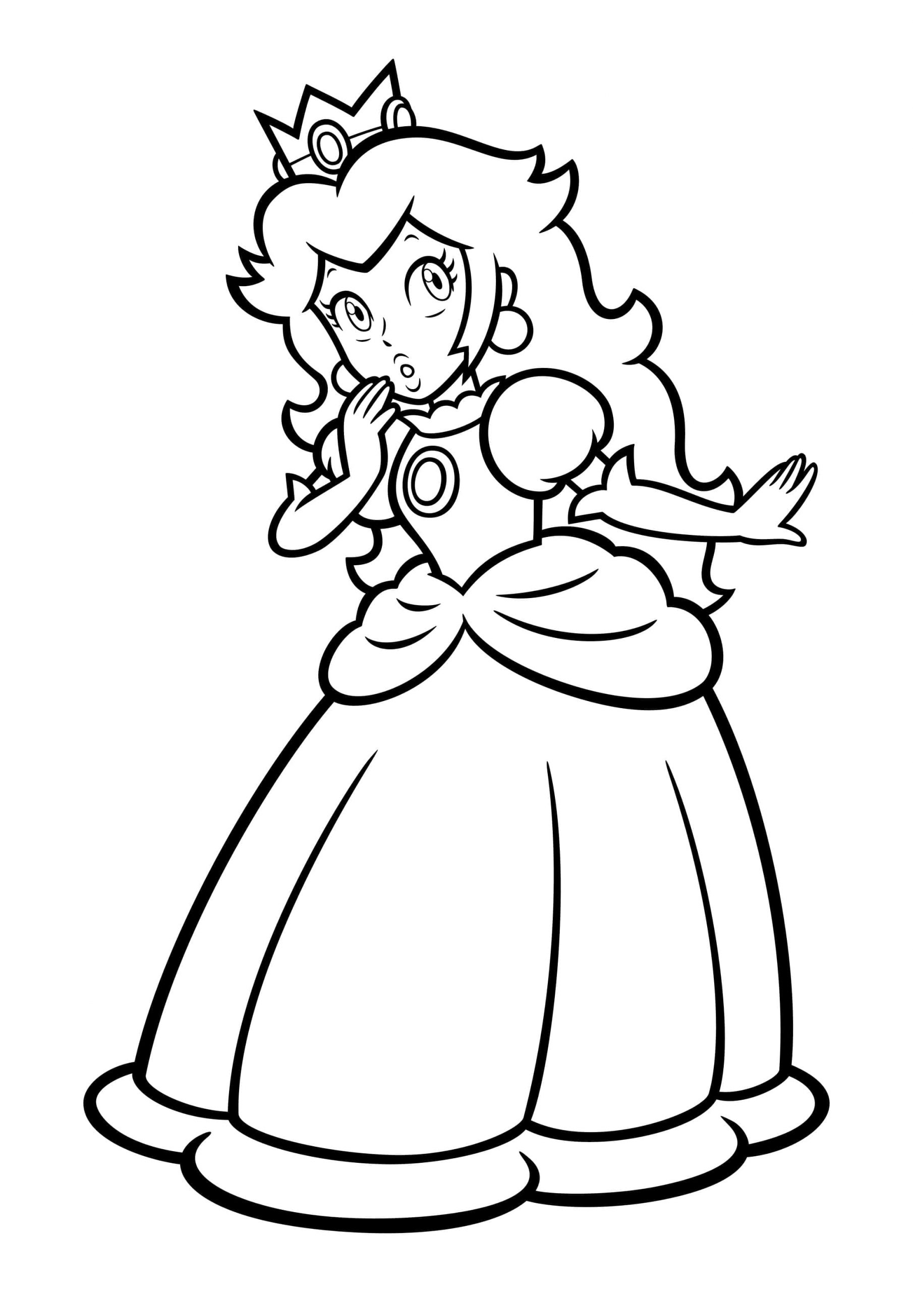 Desenho dePrincesa Peach Imprimível para colorir