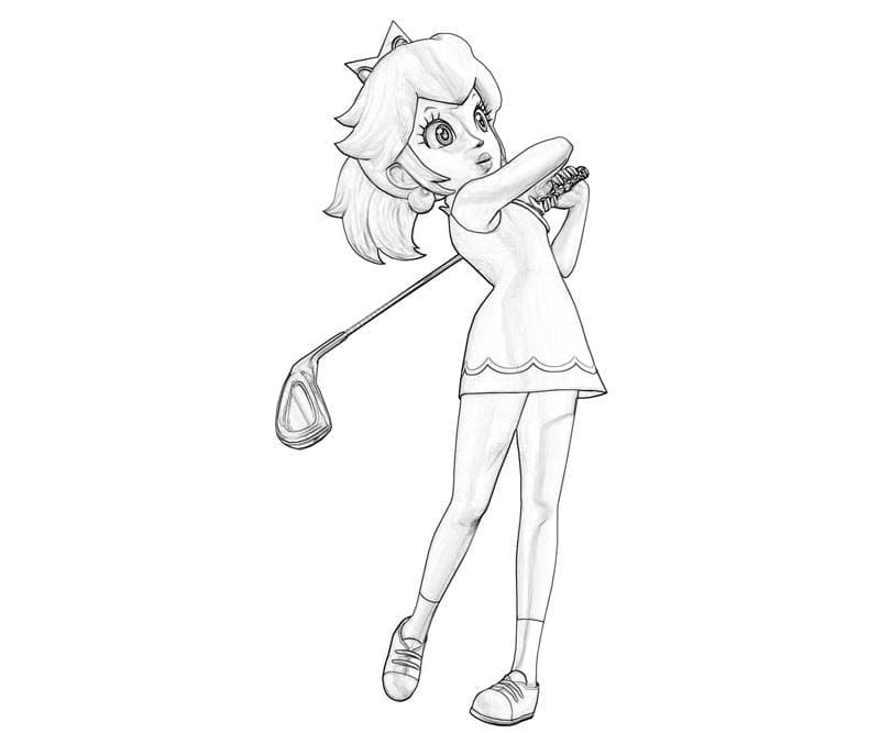 Desenho dePrincesa Peach Joga Golfe para colorir