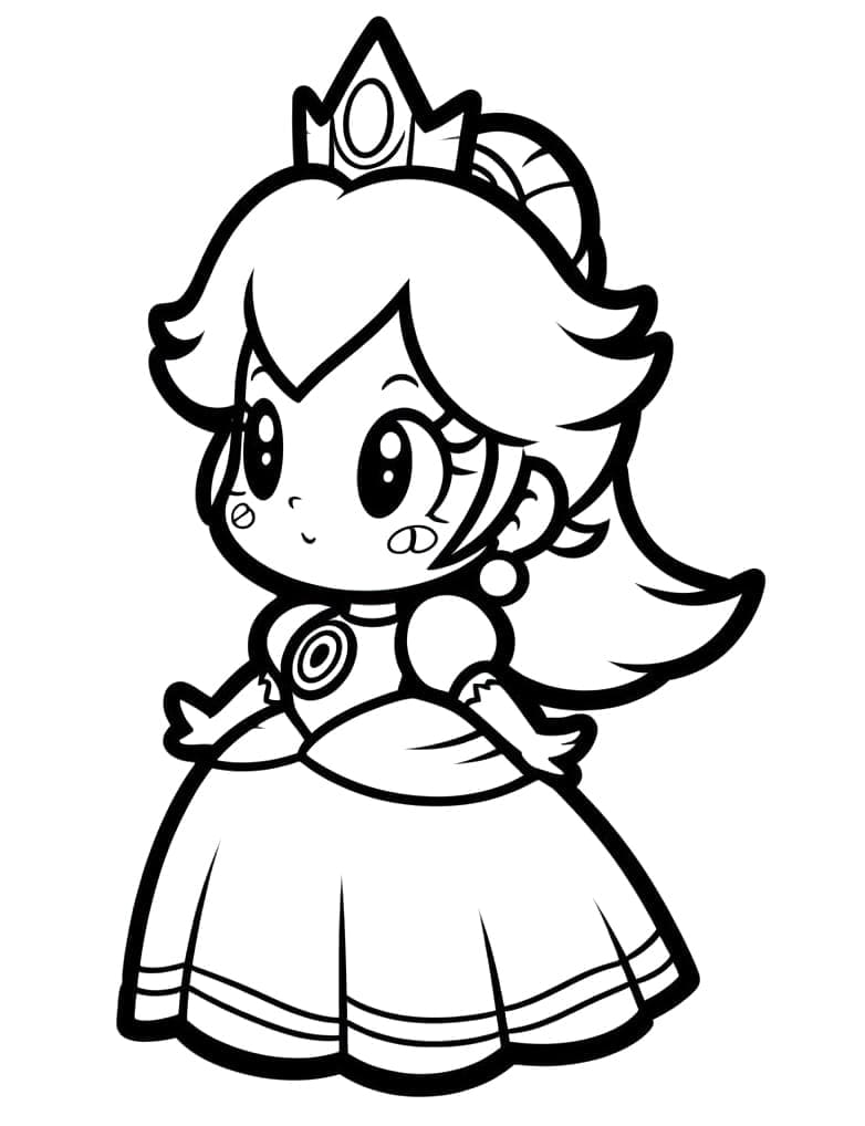 Desenho dePrincesa Peach Kawaii para colorir