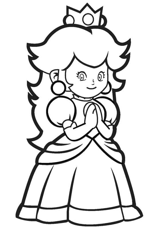 Desenho dePrincesa Peach Muito Fofo para colorir