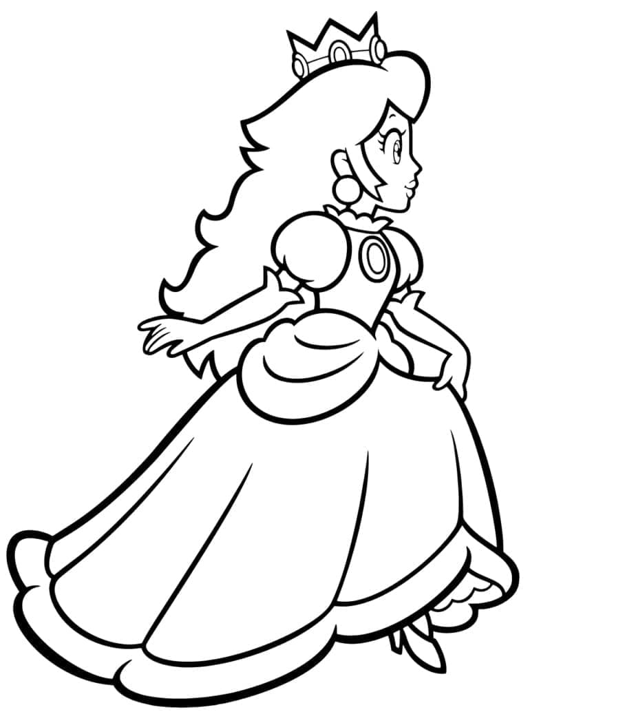 Desenho dePrincesa Peach Para Crianças para colorir