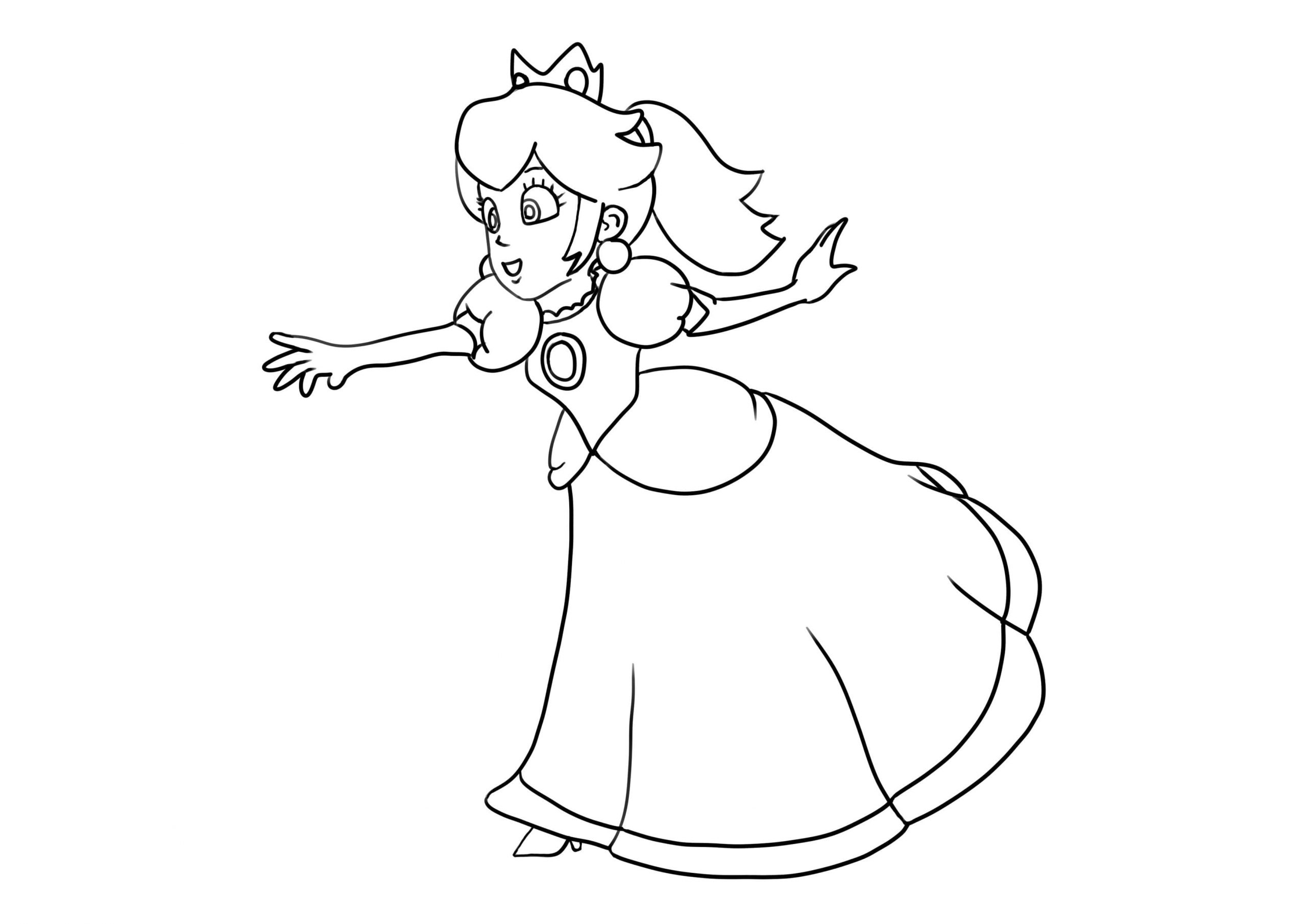 Desenho dePrincesa Peach de Mario para colorir