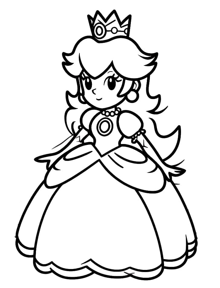 Desenho dePrincesa Peach de Super Mario para colorir