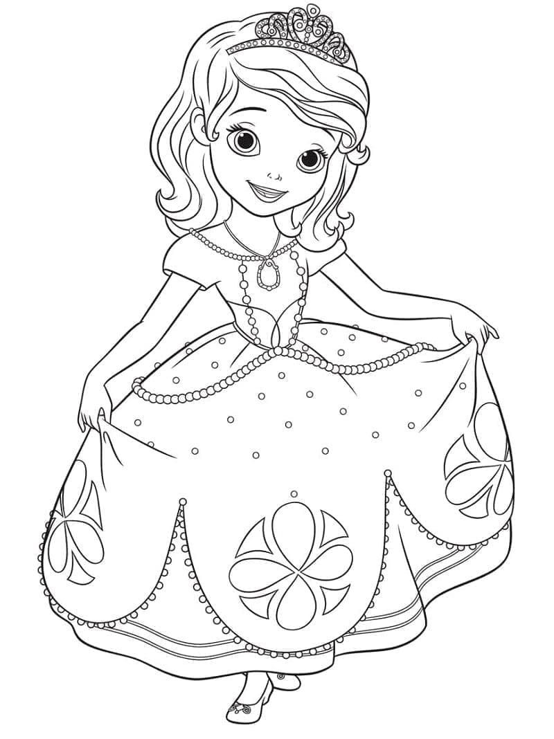 Desenho dePrincesa Sofia Alegre para colorir