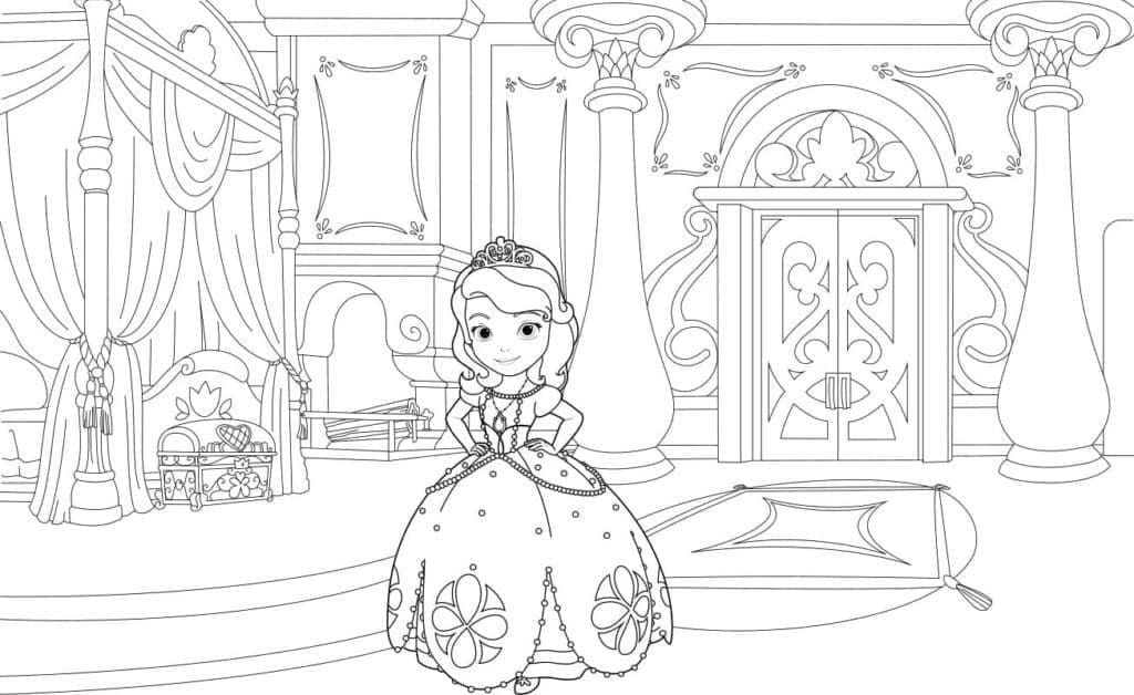 Desenho dePrincesa Sofia Disney para colorir