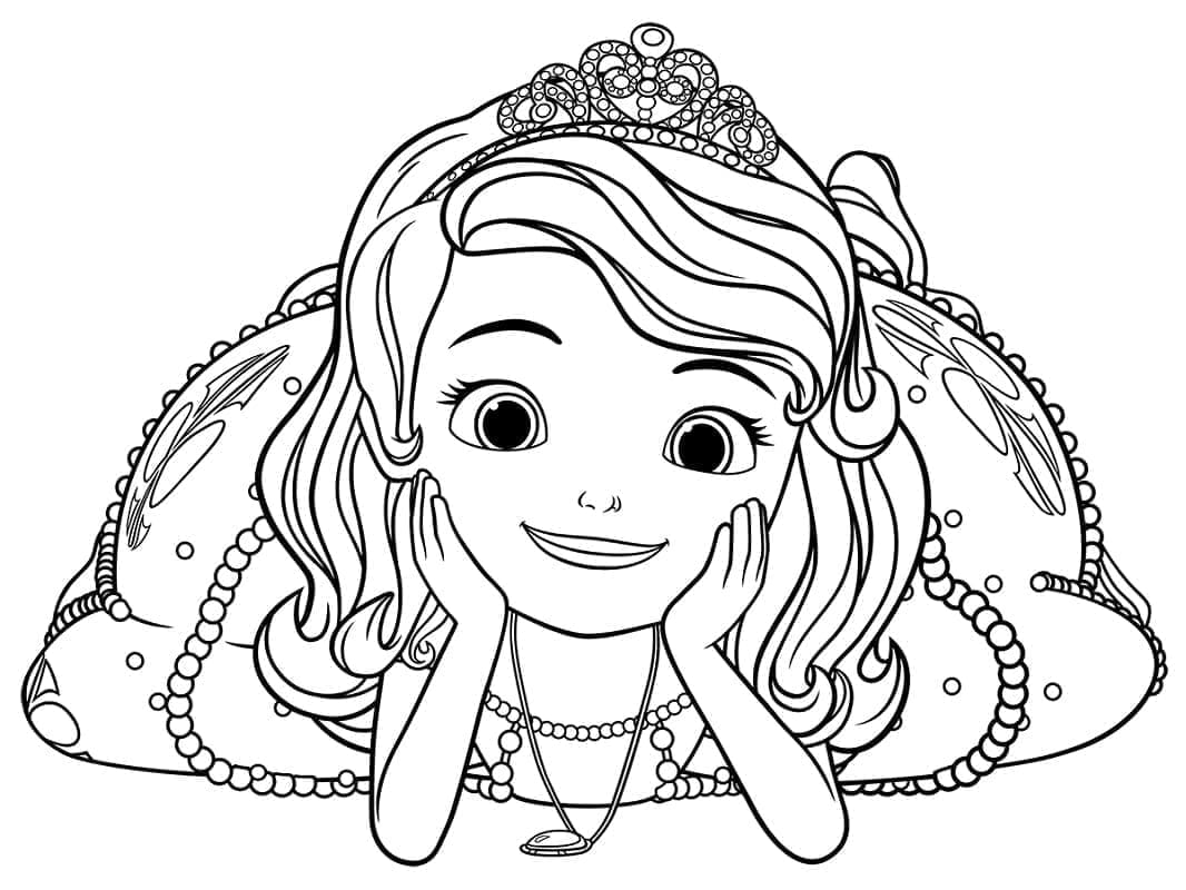 Desenho dePrincesa Sofia Sorridente para colorir