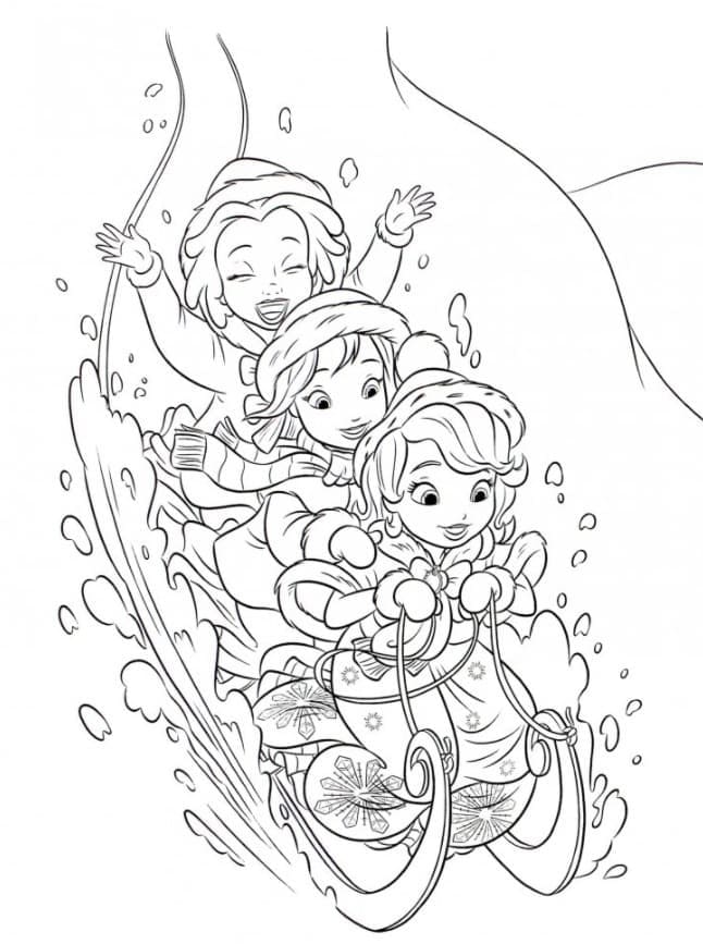 Desenho dePrincesa Sofia e Amigas para colorir