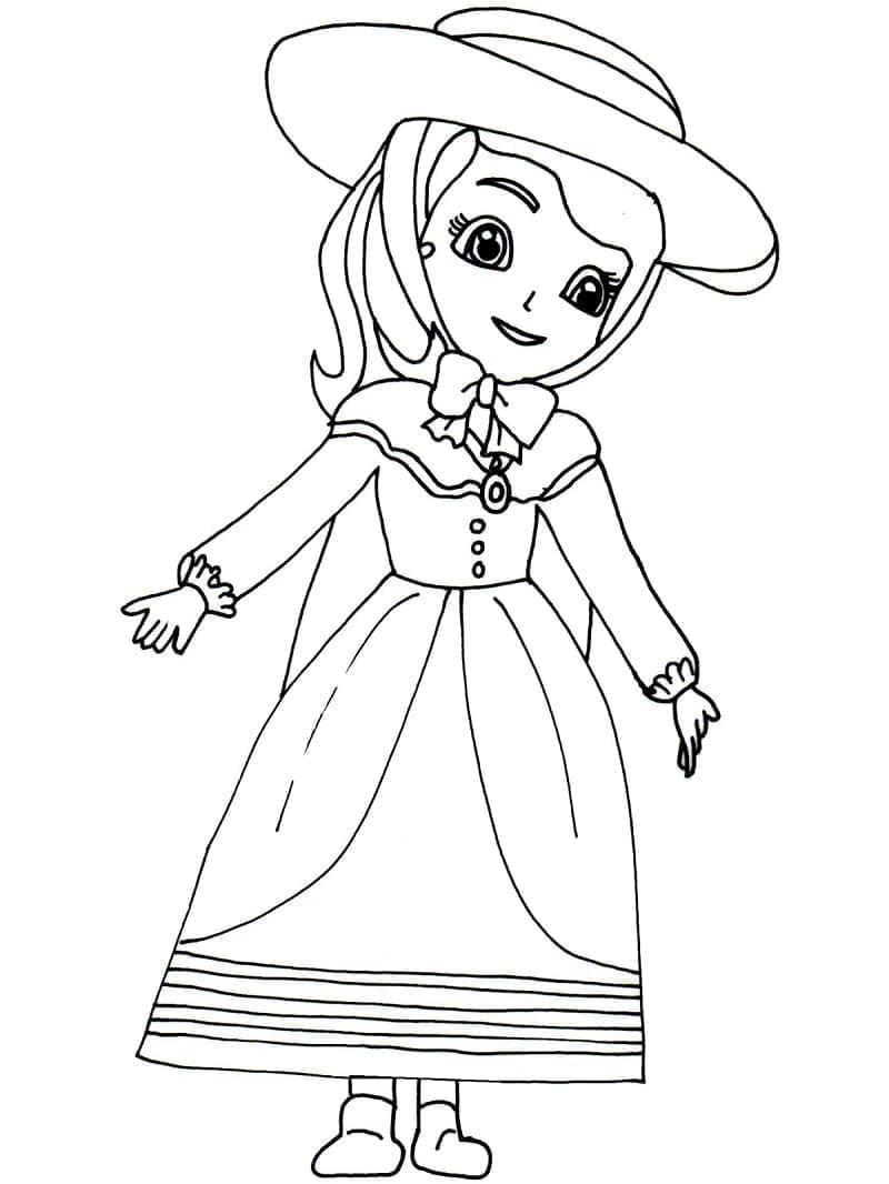 Desenho dePrincesa Sofia muito Fofa para colorir