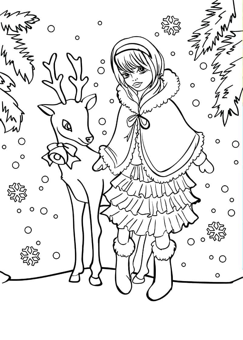 Desenho dePrincesa do Inverno para colorir