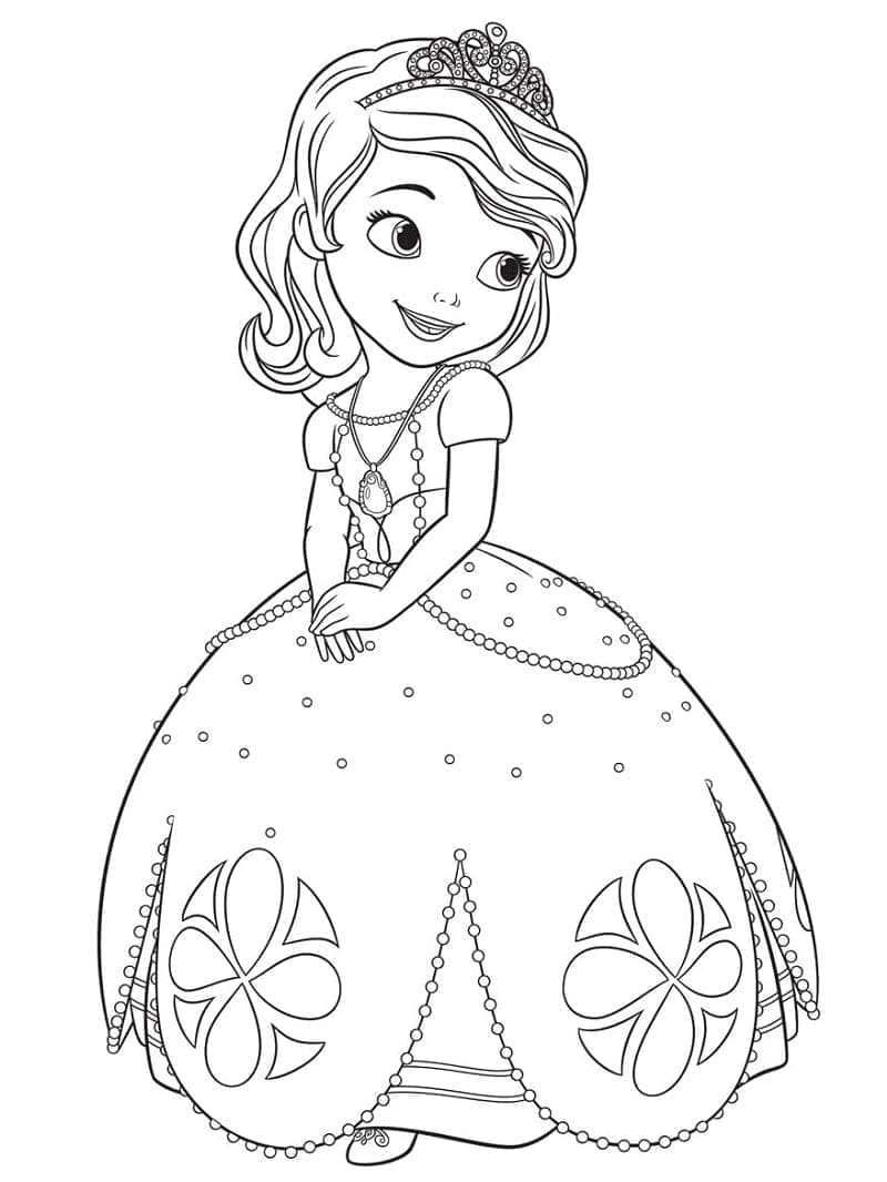 Desenho dePrincesinha Sofia para colorir