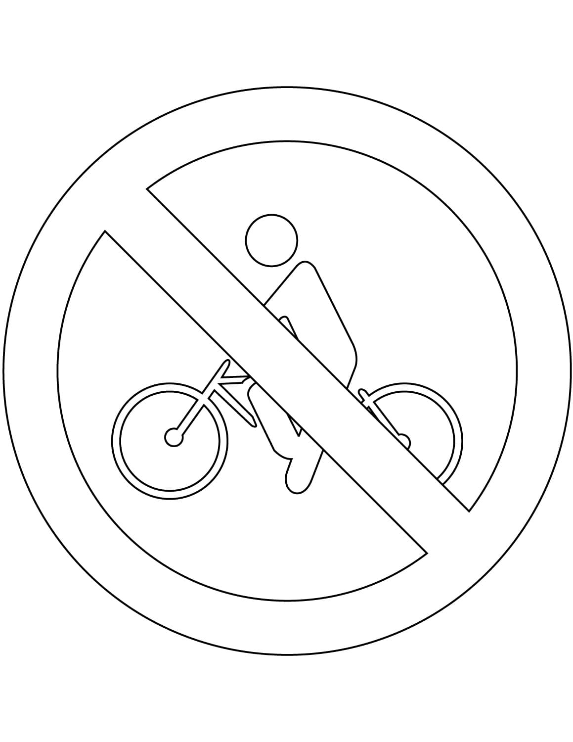 Desenho deProibido Trânsito de Bicicletas para colorir