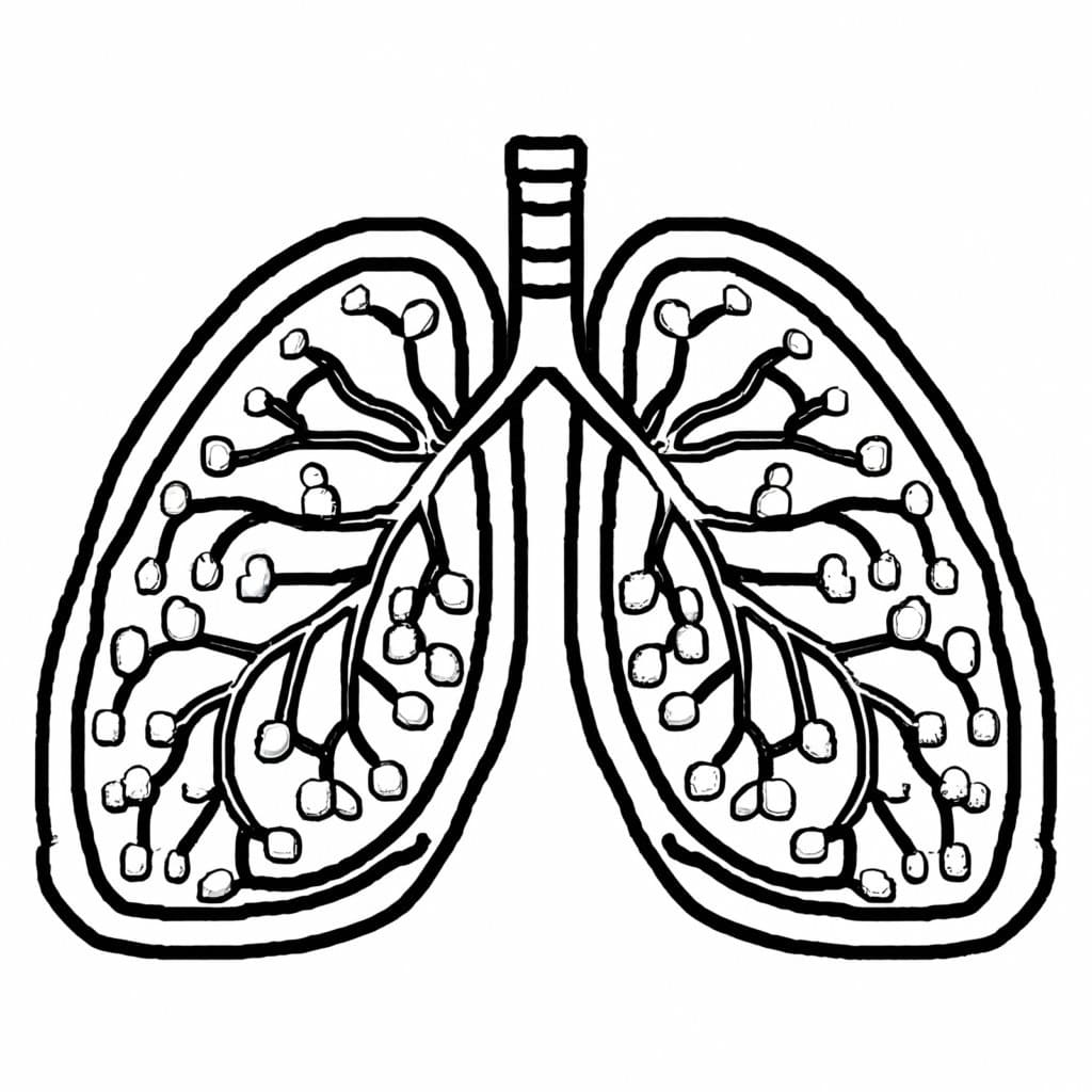 Desenho dePulmões Humanos para colorir