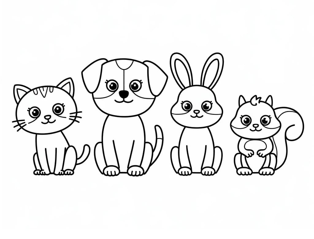 Desenhos de Animais Fofos para colorir