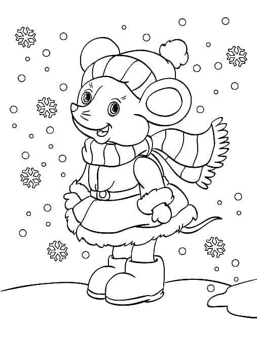 Desenho deRato de Inverno para colorir