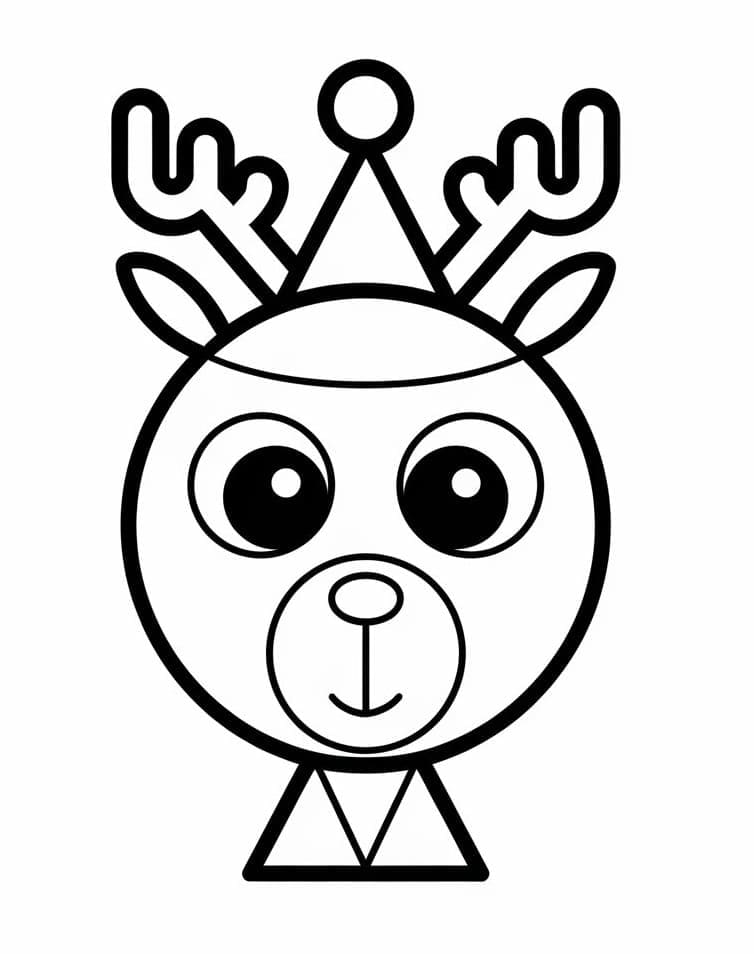 Desenho deRena de Natal Simples para colorir