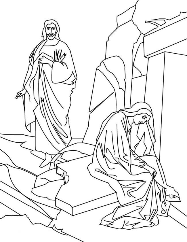 Desenho deRessurreição de Jesus 2 para colorir