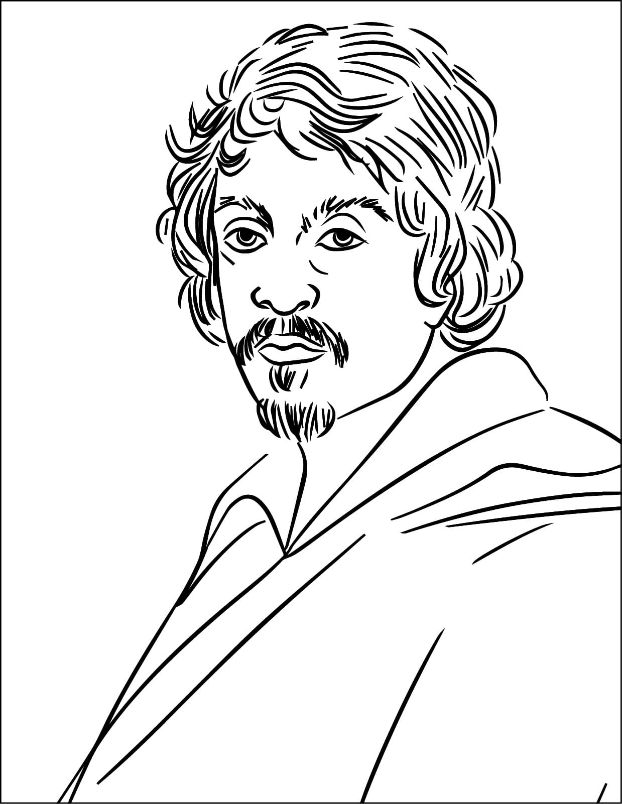 Desenho deRetrato de Caravaggio para colorir