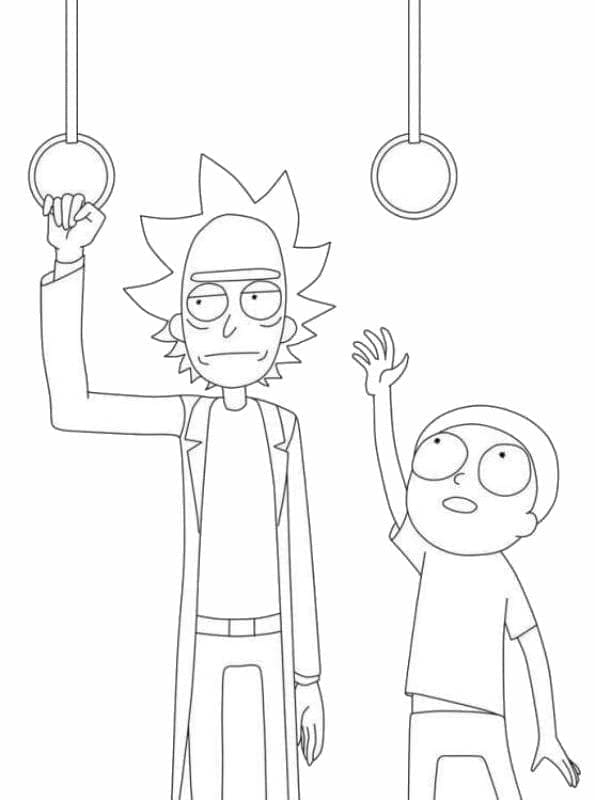 Desenho deRick com Morty para colorir