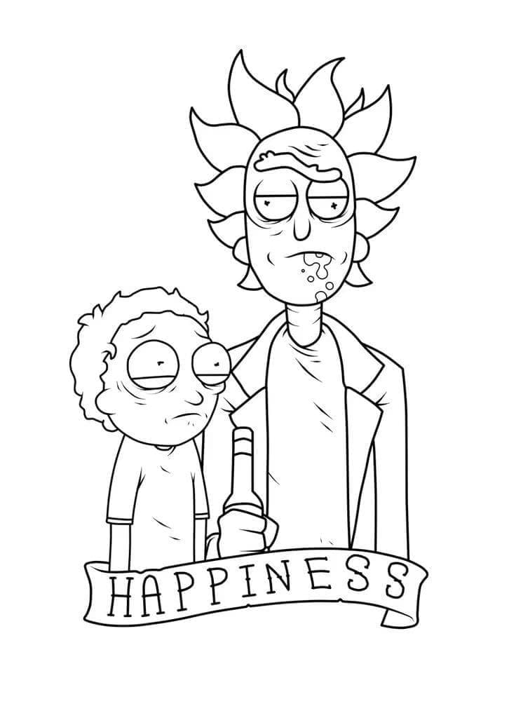 Desenho deRick e Morty 2 para colorir