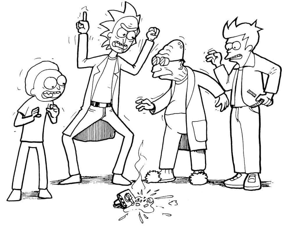 Desenho deRick e Morty 3 para colorir