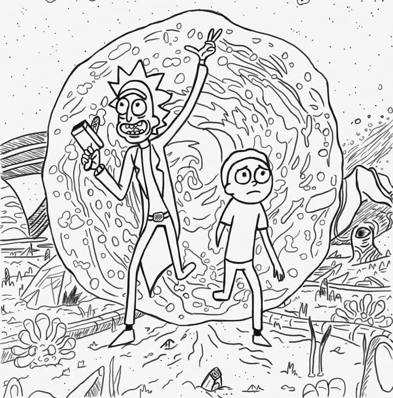 Desenho deRick e Morty 9 para colorir