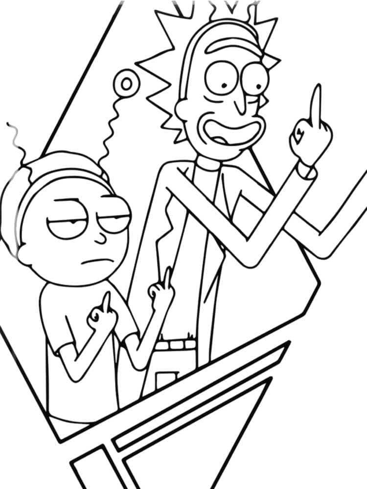 Desenho deRick e Morty Engraçadas para colorir