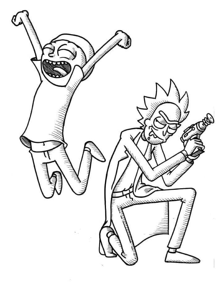 Desenho deRick e Morty Imprimível Para Crianças para colorir