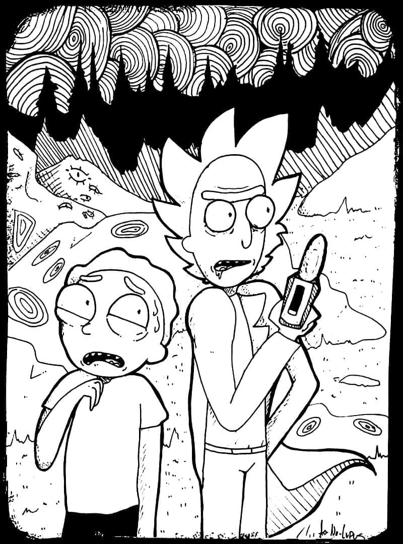 Desenho deRick e Morty Imprimível para colorir