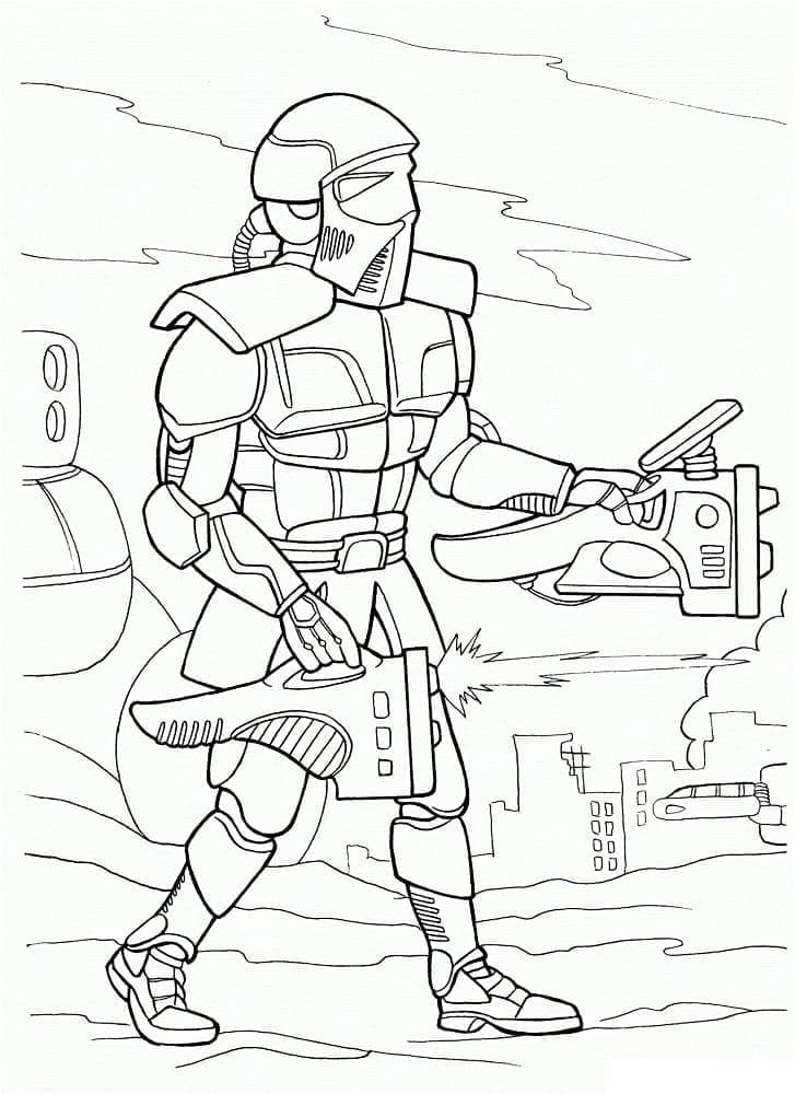 Desenho deRobô Militar para colorir