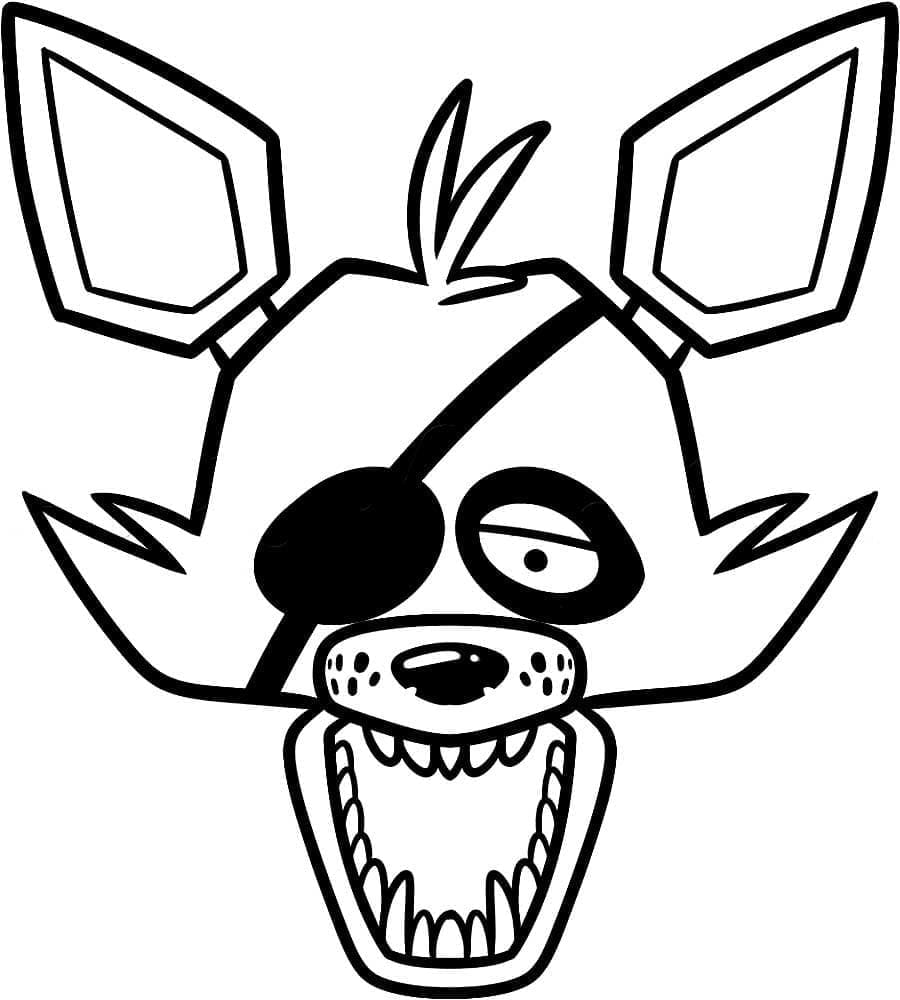 Desenho deRosto do FNAF Foxy para colorir