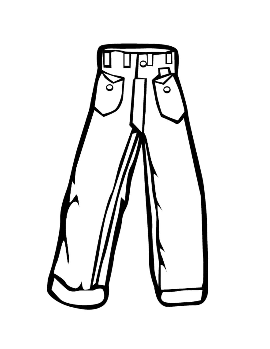 Desenho deRoupas Jeans para colorir