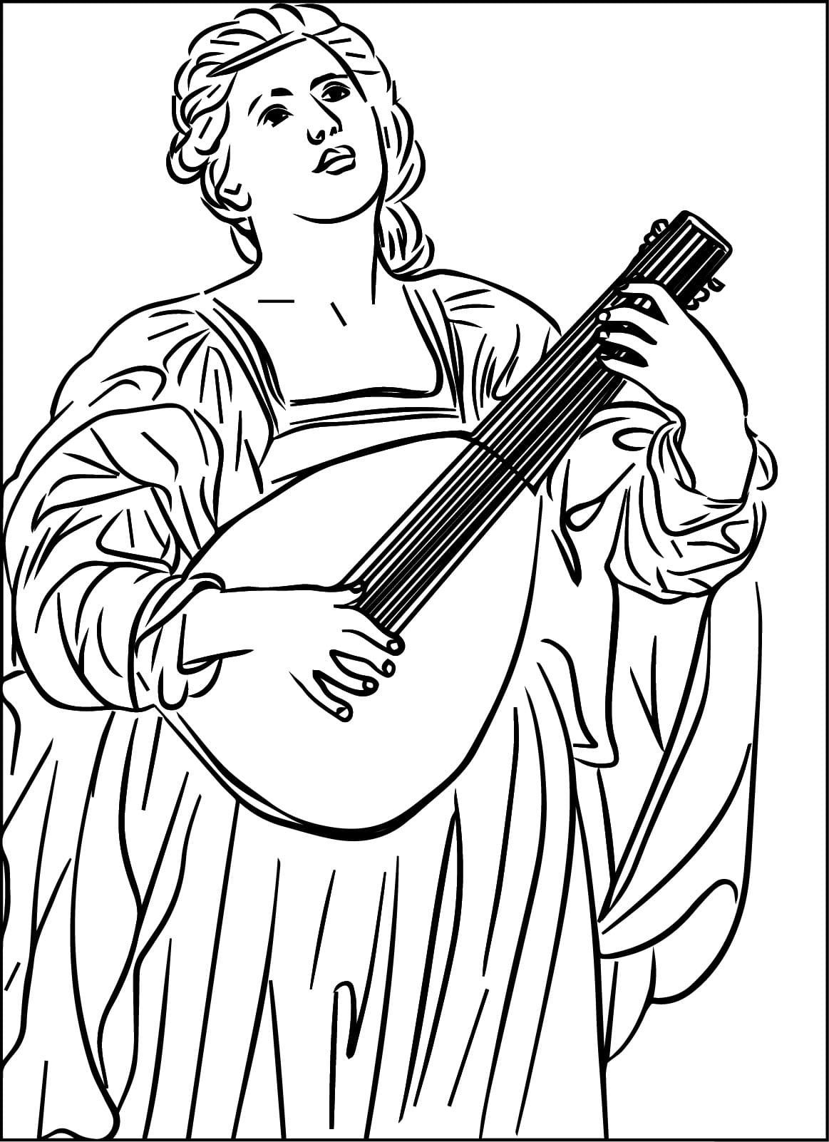 Desenho deSanta Cecília para colorir