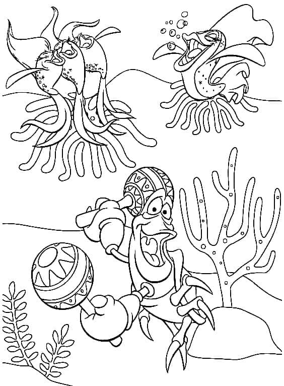 Desenho deSebastião de A Pequena Sereia para colorir