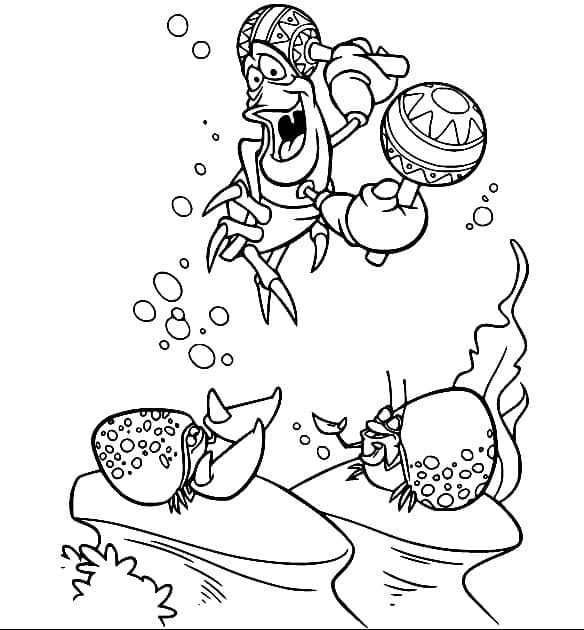 Desenho deSebastião de Disney Pequena Sereia para colorir