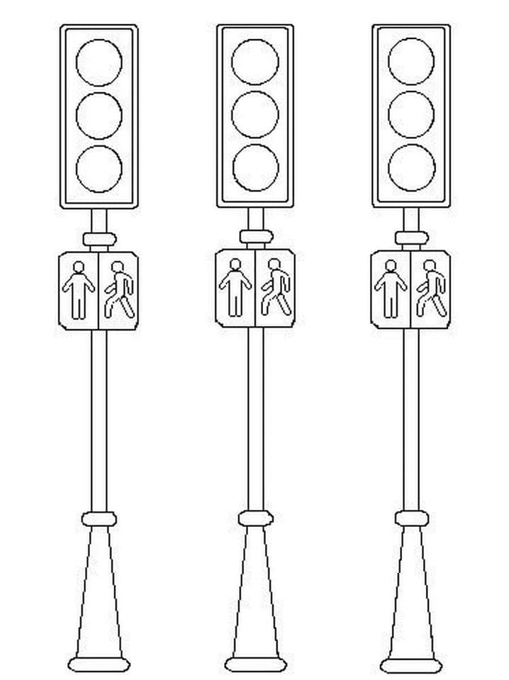 Desenho deSemáforos Simples para colorir