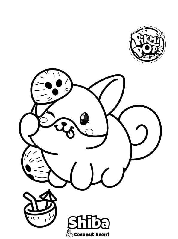 Desenho deShiba de Pikmi Pops para colorir