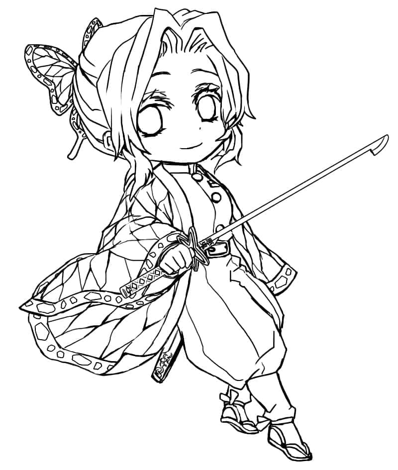 Desenho deShinobu Chibi para colorir