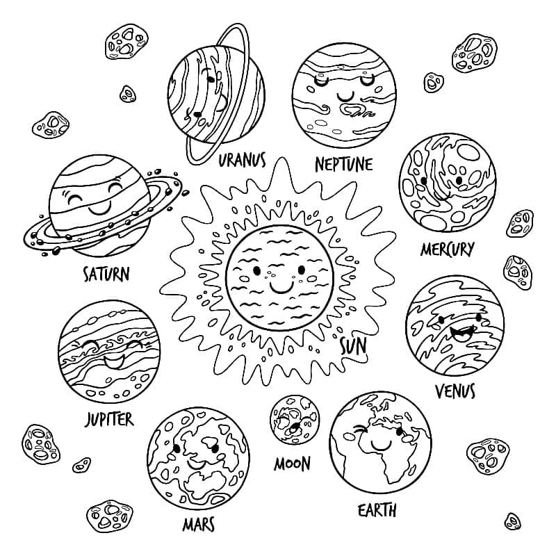 Desenho deSistema Solar 6 para colorir