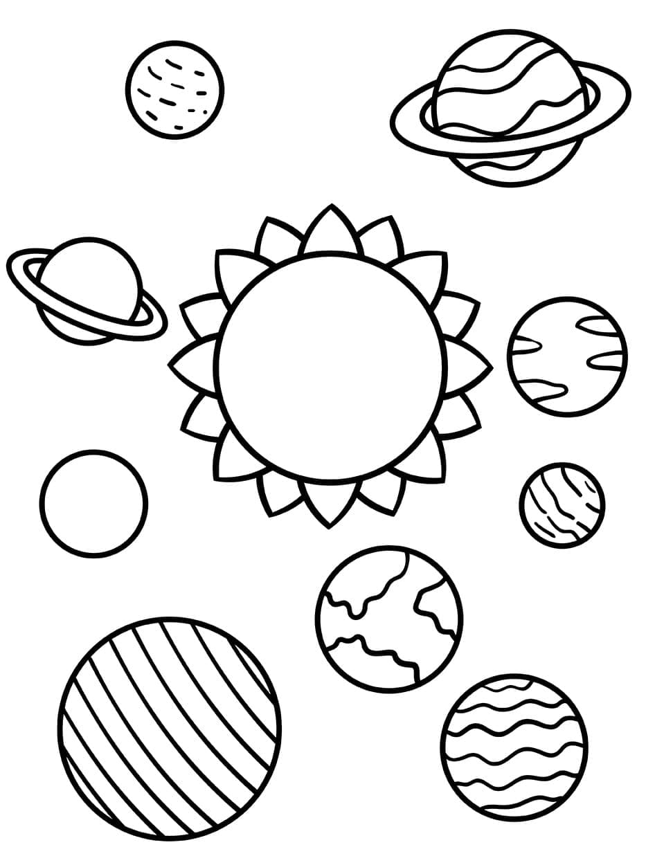 Desenho deSistema Solar 9 para colorir