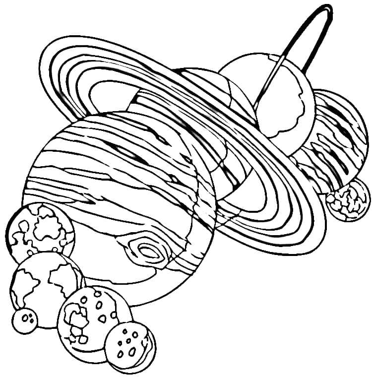 Desenho deSistema Solar Imprimível Para Crianças para colorir