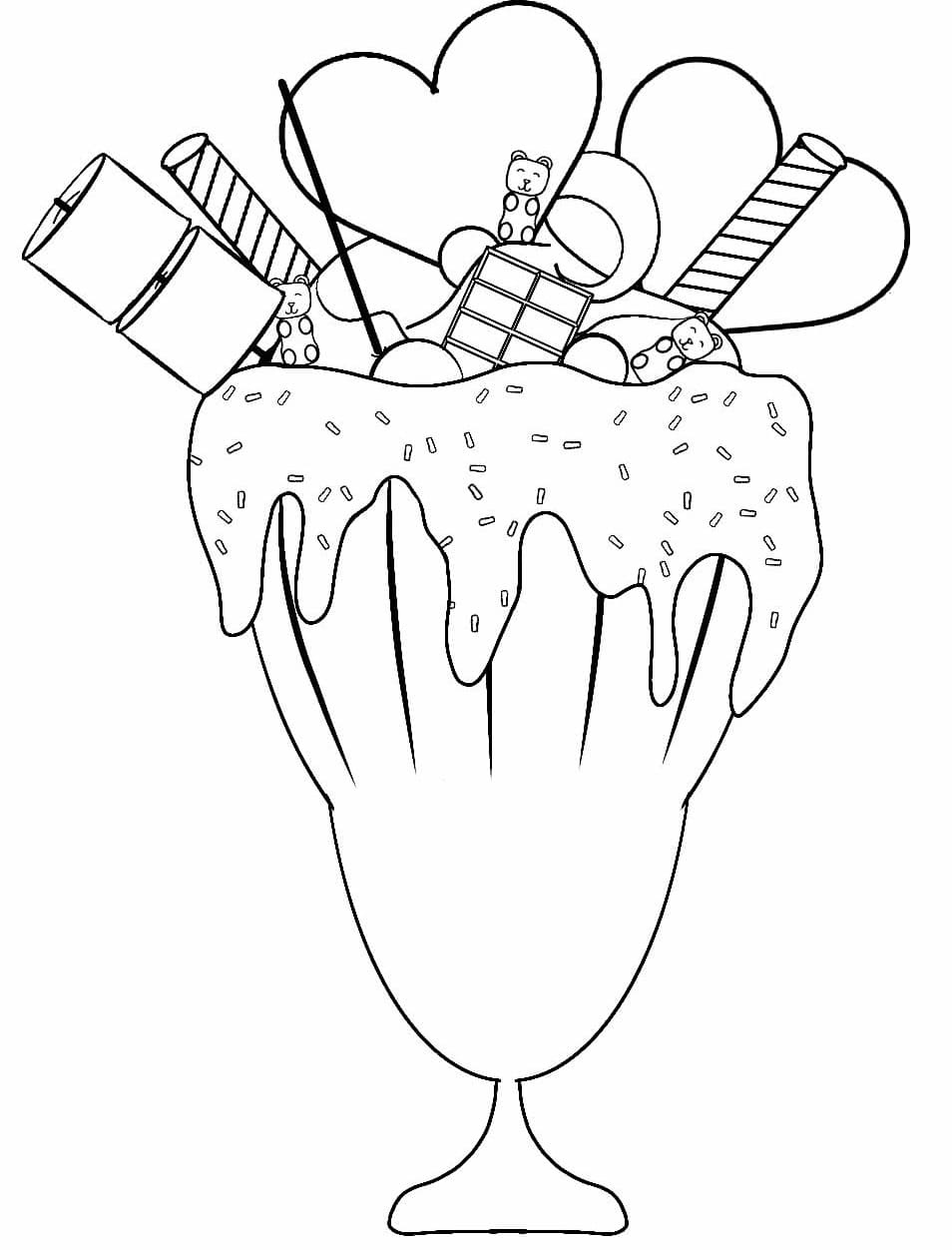 Desenho deSobremesa de Milkshake para colorir