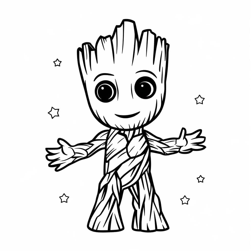 Desenho deSorriso Groot para colorir