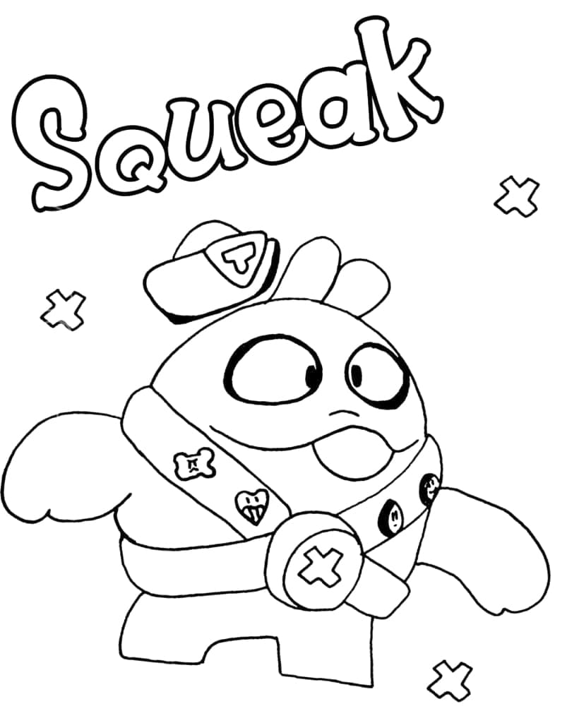 Desenho deSqueak de Brawl Stars para colorir