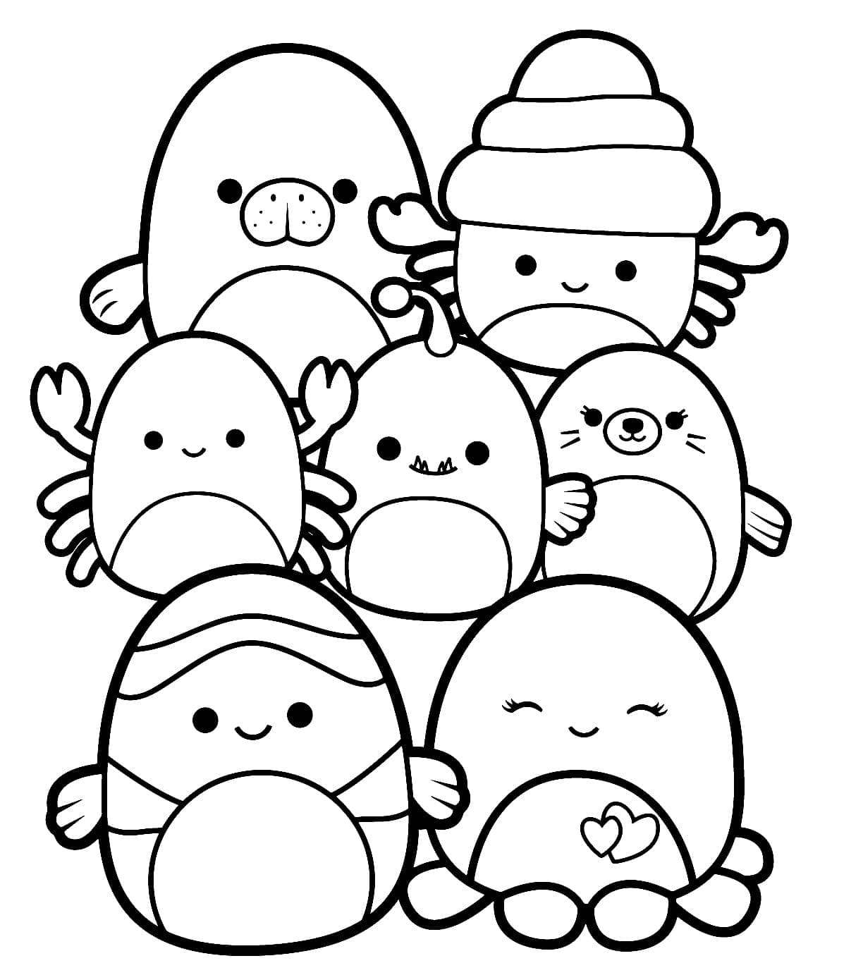 Desenhos de Squishmallow para colorir