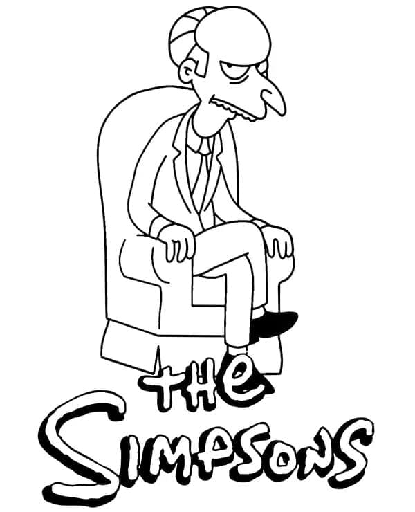 Desenho de Sr. Burns de Os Simpsons para colorir