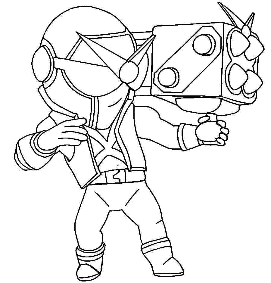 Desenho deSuper Ranger Brock de Brawl Stars para colorir