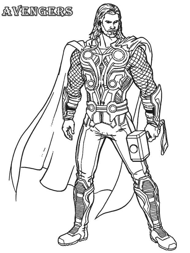 Desenho de Super-herói Thor para colorir