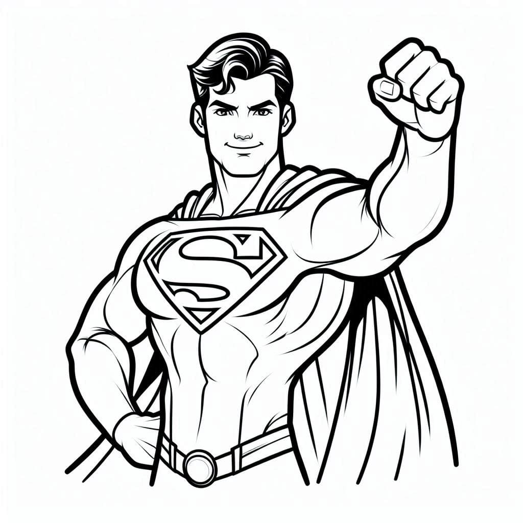 Desenho de Superman Alegre para colorir