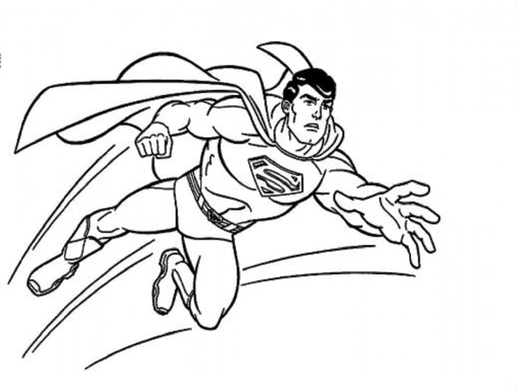 Desenho de Superman Atacando para colorir