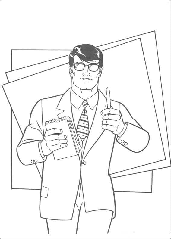 Desenho de Superman Clark Kent para colorir